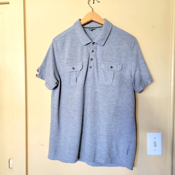Ted Baker Heather Gray Polo Shirt - Picture 1 of 9